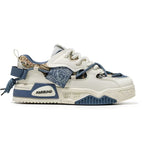 Low Top Patched Design Sneakers