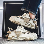 Low Top Patched Design Sneakers