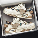 Low Top Patched Design Sneakers