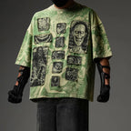 Elements Of Horror Heavy Patchworked Washed Tshirt