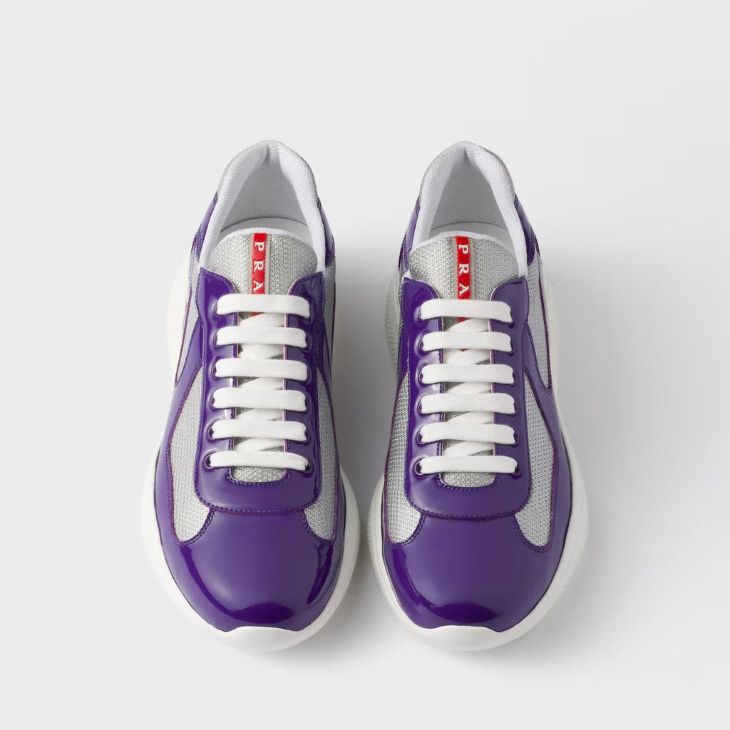 Patent Leather And Technical Fabric Sneakers