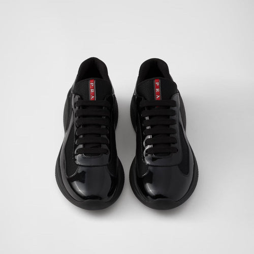 Patent Leather And Technical Fabric Sneakers