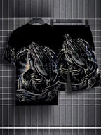 Men's 2-Piece Street Style 3D Print Short Sleeve T-Shirt And Shorts Set