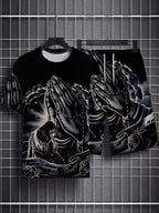 Men's 2-Piece Street Style 3D Print Short Sleeve T-Shirt And Shorts Set